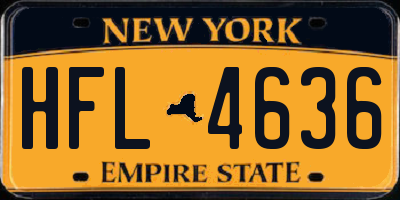 NY license plate HFL4636