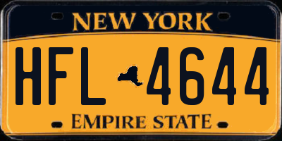 NY license plate HFL4644