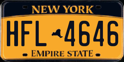NY license plate HFL4646