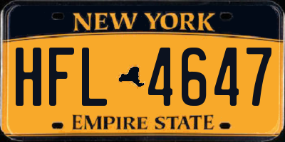 NY license plate HFL4647