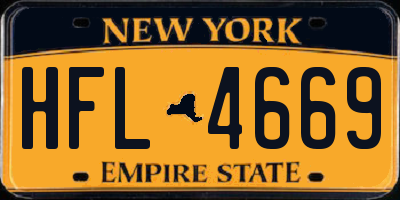 NY license plate HFL4669