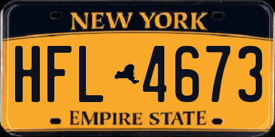 NY license plate HFL4673