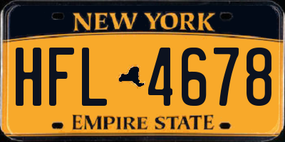 NY license plate HFL4678
