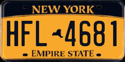 NY license plate HFL4681