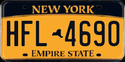 NY license plate HFL4690