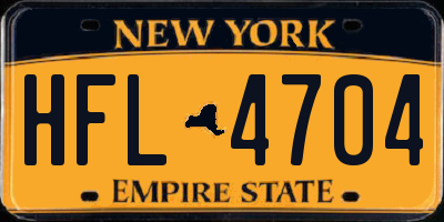 NY license plate HFL4704