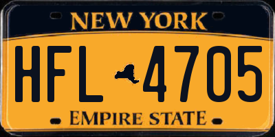 NY license plate HFL4705