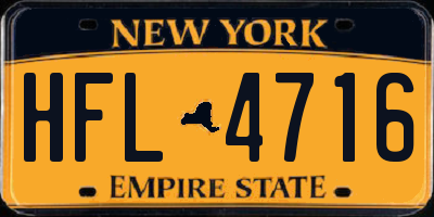 NY license plate HFL4716