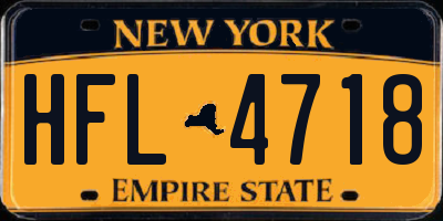 NY license plate HFL4718