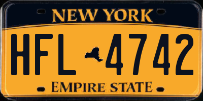 NY license plate HFL4742