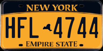 NY license plate HFL4744
