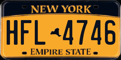 NY license plate HFL4746