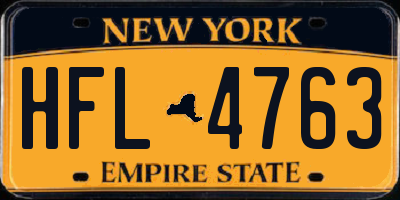 NY license plate HFL4763