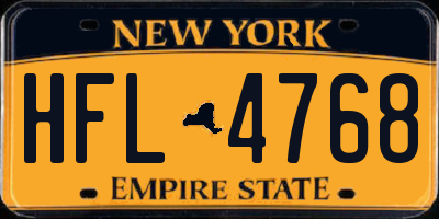 NY license plate HFL4768
