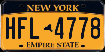 NY license plate HFL4778