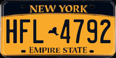 NY license plate HFL4792