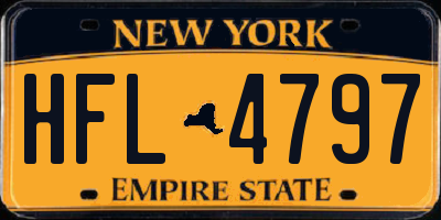 NY license plate HFL4797