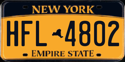 NY license plate HFL4802