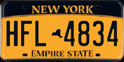 NY license plate HFL4834