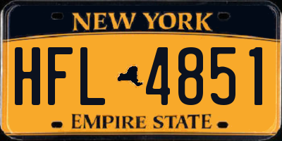 NY license plate HFL4851