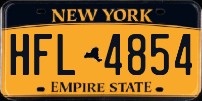 NY license plate HFL4854