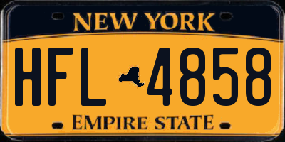 NY license plate HFL4858
