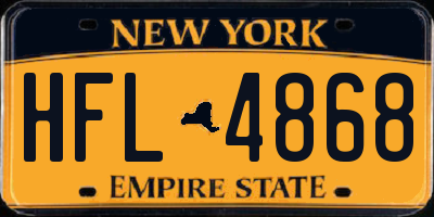 NY license plate HFL4868