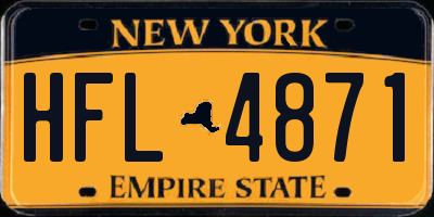 NY license plate HFL4871