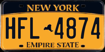NY license plate HFL4874