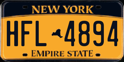 NY license plate HFL4894