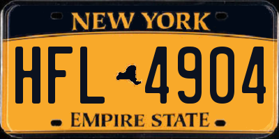 NY license plate HFL4904