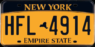 NY license plate HFL4914