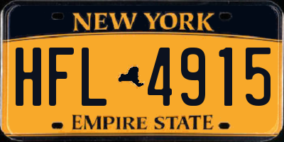 NY license plate HFL4915
