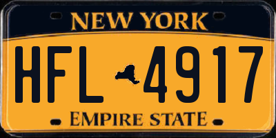 NY license plate HFL4917