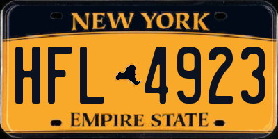 NY license plate HFL4923