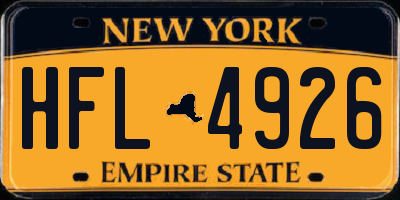 NY license plate HFL4926