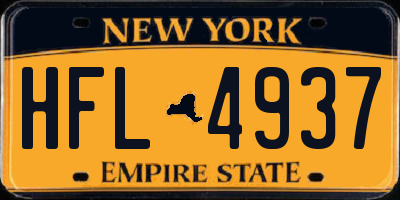 NY license plate HFL4937