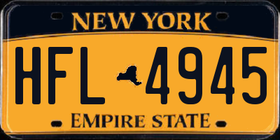 NY license plate HFL4945