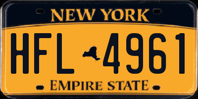 NY license plate HFL4961