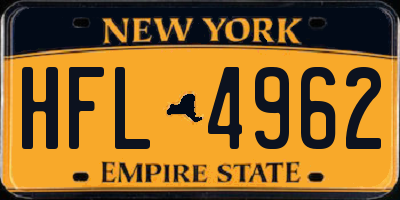 NY license plate HFL4962