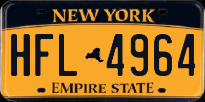 NY license plate HFL4964