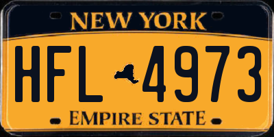 NY license plate HFL4973