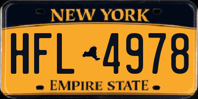 NY license plate HFL4978