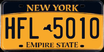 NY license plate HFL5010