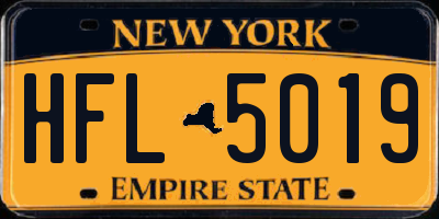 NY license plate HFL5019