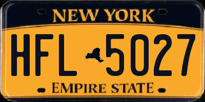 NY license plate HFL5027