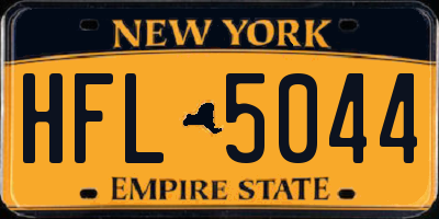 NY license plate HFL5044