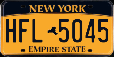 NY license plate HFL5045