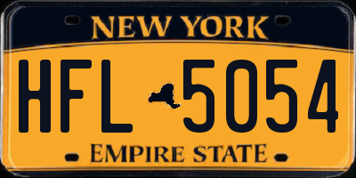 NY license plate HFL5054