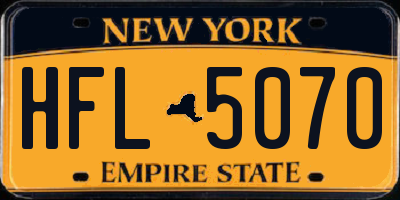 NY license plate HFL5070